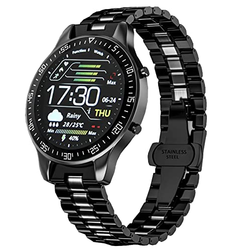 JONRRYIN Uhren Herren, Fitness Tracker mit Blutdruck Sauerstoff Stoppuhr Touchscreen, Armbanduhr Herren, IP68 Wasserdicht Edelstahluhr, Schrittzähler Armbanduhr Männer Android iOS