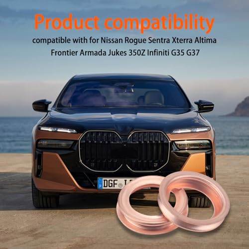 Image of 12PCS Copper Oil Drain Plug Gasket Crush Washers Seal, 11026-01M02 Car Parts Engine Oil Crush Washers Replacement for Nissan /Infiniti Rogue Sentra Xterra Altima Frontier Armada Jukes 350Z G35