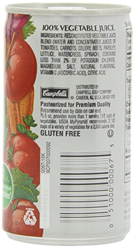 V8 100% Vegetable Juice, Original Low Sodium, 5.5 Ounce (Pack Of 24) #TOP2