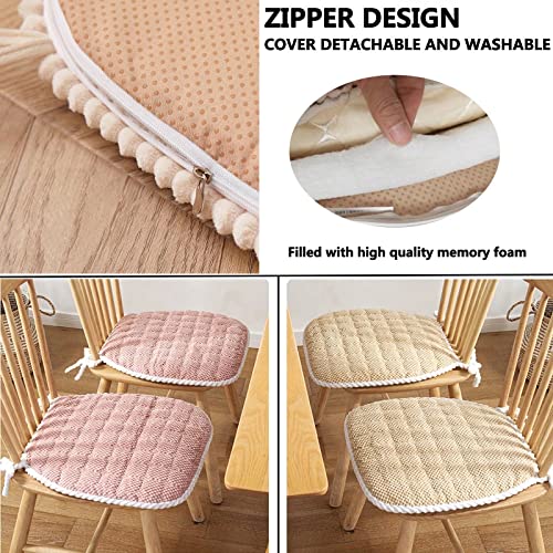 Coussin de chaise de cuisine gris rustique lavable avec attaches - 8