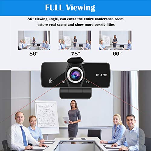 Webcam with Microphone for Desktop, Camera Computer 2K/4MP/1440P,USB Plug & Play Web Camera with Privacy Shutter and Tripod for YouTube, Skype, Video Calls, Studying, Conference, Games