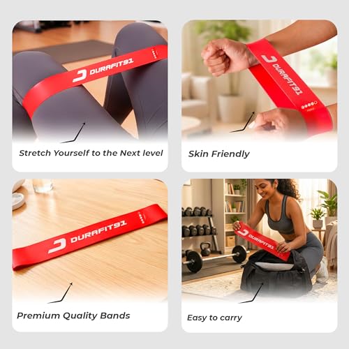 Image of Resistance Bands Set of 5 (Ultra Light to Ultra Heavy) Booty Bands for Unisex | Mini Loop Hip Bands for Toning Glute, Leg & Squat Training | Exercise Bands for Gym, Yoga, Pilates, Fitness