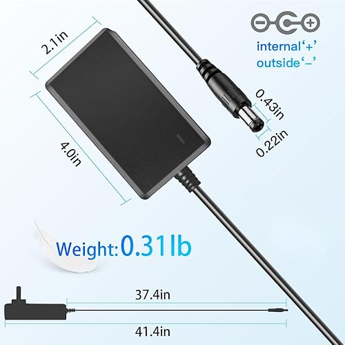 Miniatura 2 de MTDZKJG 12V 2.5A DC Adaptador de corriente AC 100V-240V a DC Transformador de alimentación de pared Fuente de alimentación con 0.217 in x 0.098