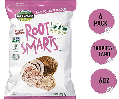 Root Smarts Tropical Taro Root Vegetable Chips | Non Gmo, Gluten Free, by Root Valley Farms (6oz, 6 Pack) - Thumbnail 3