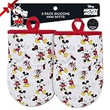 Disney Oven Mitts - 5.5β x 7.5β Heat-Resistant Mini Oven Mitts with Non-Slip Printed Silicone Disney Silhouettes - Mickey & Minnie, Stich, Winnie The Pooh