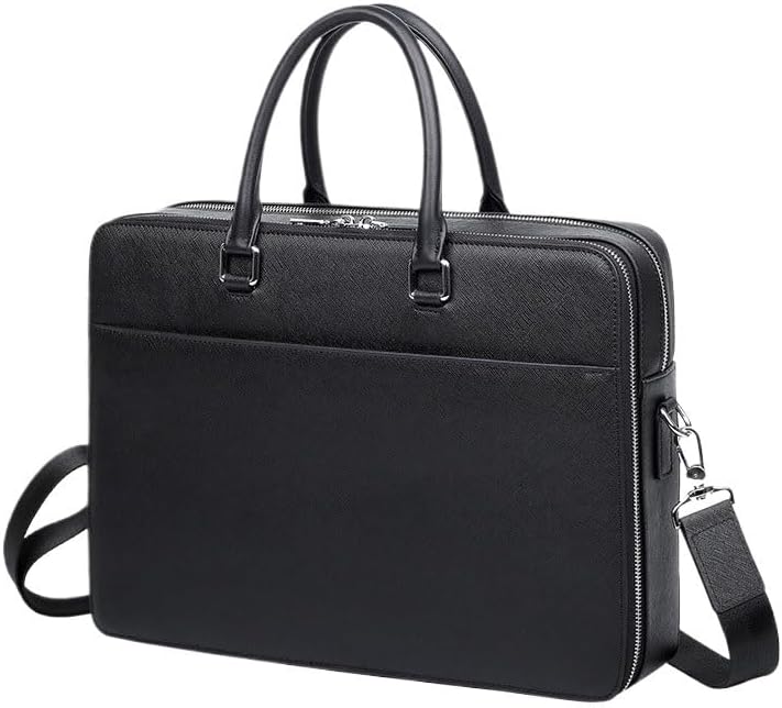 Leather Briefcase Shoulder Laptop Business Bag for Men