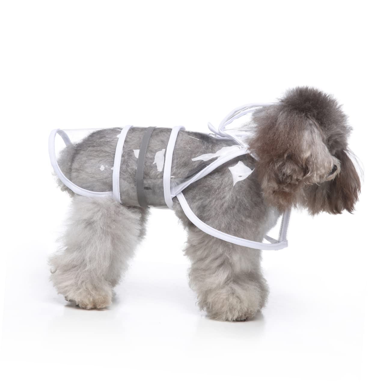 HOLIDYOYO Pet Dog Jumpsuit Reflective Raincoat Pet Hooded Rain Jacket Elastic Material Safety Strip Size s