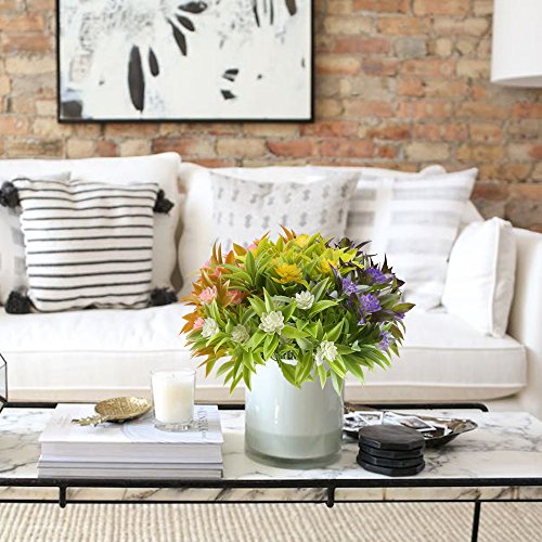 Nahauu 4Bundles Artificial Flowers Outdoor Uv Resistant Faux Flowers Bulk Artificial Greenery Stems For Home Wedding Front Porch Hanging Basket Spring Window Decoration #TOP1