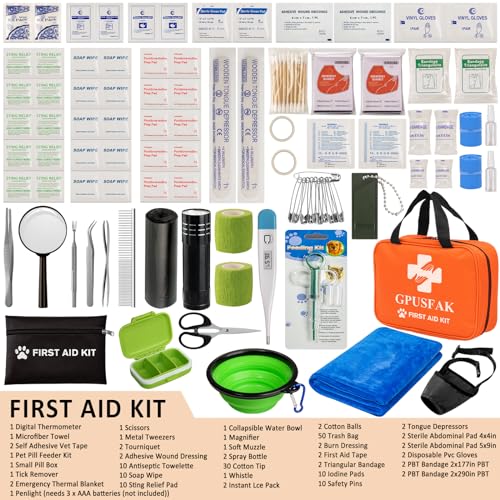 Pet First Aid Kit for Dogs and Cats – Pet Emergency Kit for Camping Hiking Traveling Hunting and Sports Pet First Aid Kit for Dogs and Cats – Pet Emergency Kit for Camping Hiking Traveling Hunting and Sports