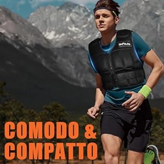 DH FitLife Giubbotto Zavorrato Regolabile 10kg | Gilet Zavorrato per Allenamento Crossfit, Corsa, Calisthenics e Sviluppo Muscolare | Gilet Pesi con Zip | Fitness Weighted Vest per Donna e Uomo