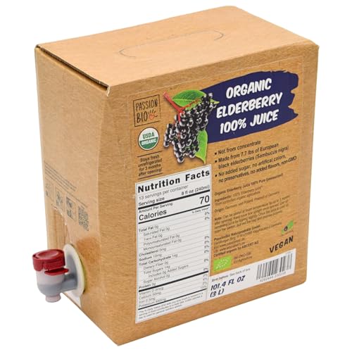 Image of Passion Bio Organic Elderberry Juice, Not From Concentrate, 101.4 fl oz