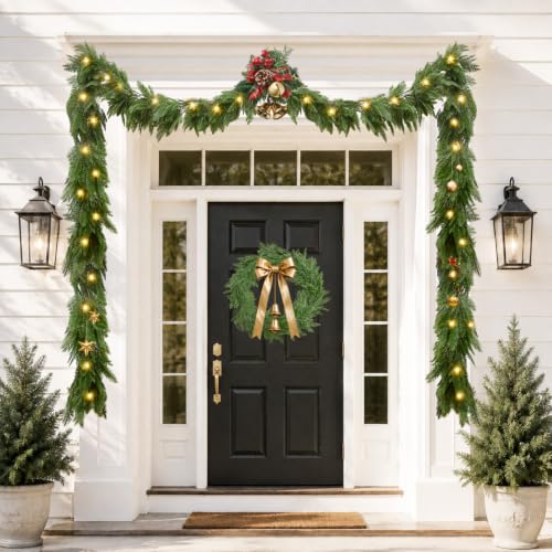 5.9FT Realistic Cedar Garland with Lights, Artificial Pine Garland - image 5