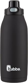 Bubba Radiant Stainless Steel Water Bottle with Push-Button Straw Lid 40oz., Licorice Rubberized