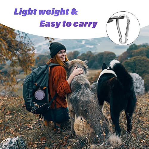 Image of Dog Bowl Pet Collapsible Bowls, 2 Pack Collapsible Dog Water Bowls for Cats Dogs, Portable Pet Feeding Watering Dish for Walking Parking Traveling with 2 Carabiners (Small, Purple+Fairy Pink)
