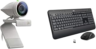 PlantronicsPoly Studio P5 Professional Webcam & Logitech MK540 Advanced Wireless Keyboard and Mouse Combo for Windows, 2.4 GHz Unifying USB-Receiver, QWERTY UK English Layout - Black