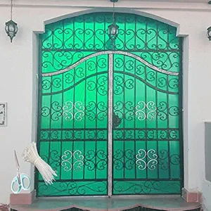 SAI PRASEEDA UV Resistant 3 X 10 Feet PVC Gate Sheet_Grill Sheet_Gate Covering Sheet_Balcony Saftey Sheet_Privacy Sheet_Green Color_with 1 Scissor_50 Tags SPGST9