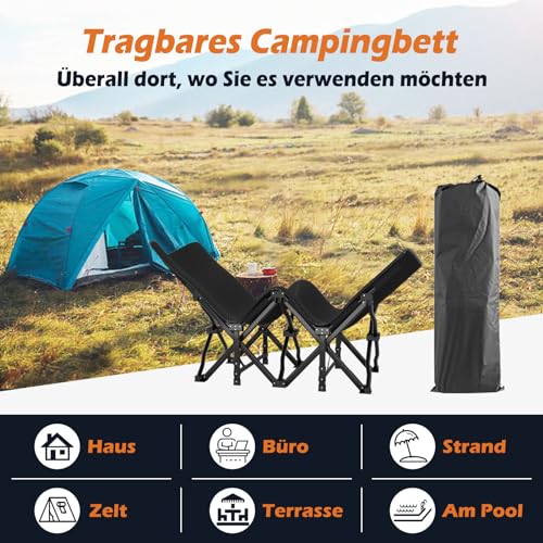 ATORPOK SHOP Campingbett feldbett klappbar (Schwarz)