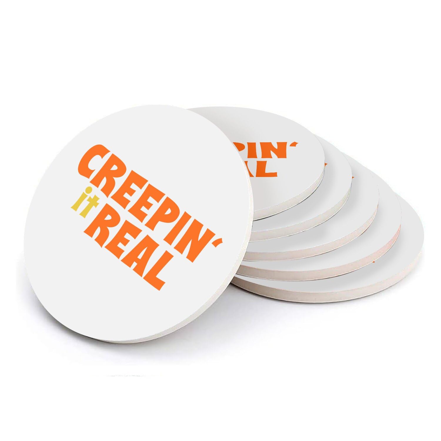 Sous verre ronds en céramique Halloween lot de 6 idée cadeau pour la maison