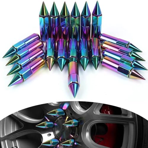 Image of M12X1.5 Spiked Nuts for Rims Aluminum Extended Tuner Lug Nuts 20PCS 60MM (Color)