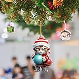Weihnachtsbaum-Hängeornamente Neue süße Katzendekorationen für Weihnachten, süße Flache...