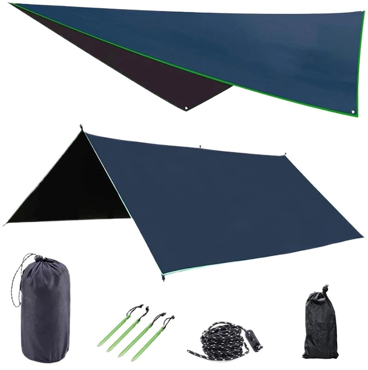Abri de camping hexagonal grande bâche de pluie, pare-soleil portable, léger et imperméable