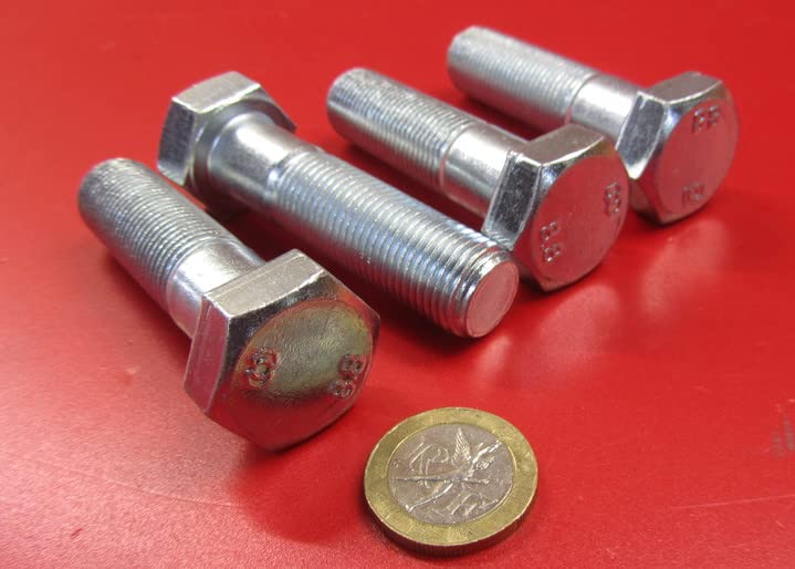 Class 8.8 Zinc Plated Steel Hex Head Bolts PT M16 x 1.5 mm x 60 mm Long 4 pcs.