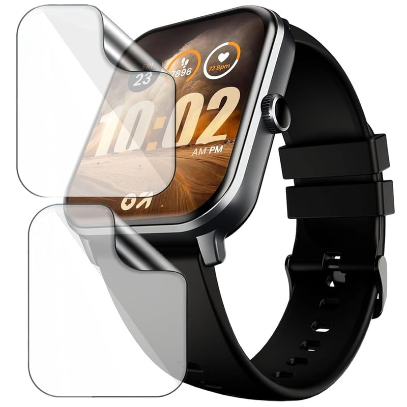 Image of 2-Pack Screen Protector for GOBOULT Drift+ 1.85 inch Smartwatch - Flexible TPU Screen Guard, HD Clear, Anti Scratch, Bubble Free, Full Coverage Film - Not Tempered Glass