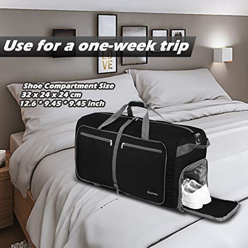 Gonex 100L Packable Travel Duffle Bag, Extra Large Luggage Duffel (Black)