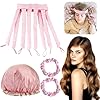 DKDDSSS Rizador Pelo Sin Calor, Pulpo Forma Rizador de Pelo Sin Calor, Heatless Hair Curlers, Rizador Sin Calor, Rulos Pelo para Mujeres con Cabello Medio y Largo con Coletero y Gorro para el Pelo