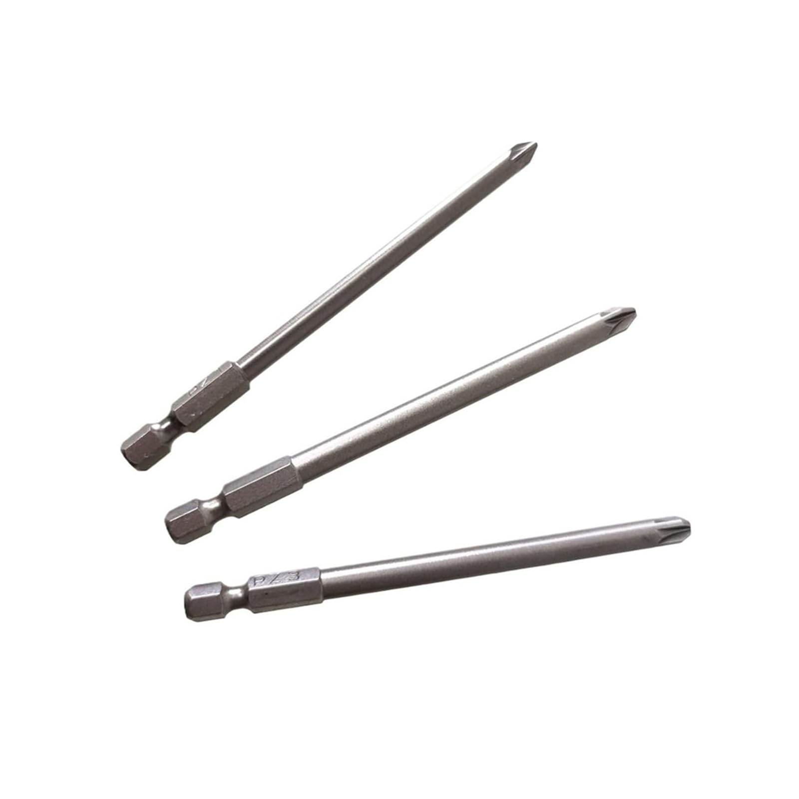 1 oder 3 PZ1 PZ2 PZ3 Schrauberbits, 100 mm, 6,35 mm Sechskantschaft | Aus legiertem Stahl für passende 1/4-Zoll-Bithalter und übliche Schraubarbeiten(Pz1 Pz2 Pz3-3pcs)