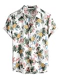 Los estampados de flores añaden atractivo tropical a esta camisa de playa casual Aloha y hacen de esta camisa con botones una elección ideal para cualquier ocasión