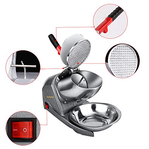 Ice Crusher Machine Electric Household Dual Stainless Steel Shaving Blades Shaver for Home Use And Commerical,Upgraded,110V,180lbs/hr.