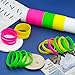 Ronglry 30pcs Neon Bracelets 80s Silicone Friendship Bracelet Bulk Colorful Silicone Wristbands Stretch Neon Bracelets for Glow Party Halloween Costume Accessories 80s Jewelry for Women Men-30PCS