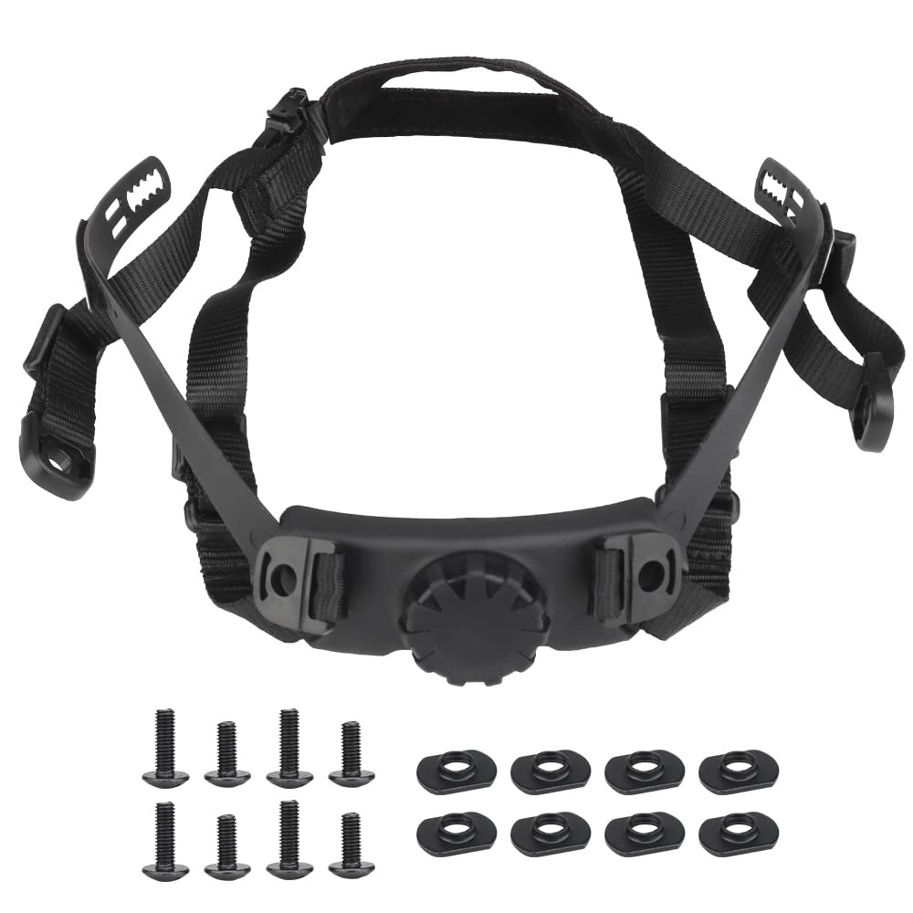 JFFCESTORE Adjustable Head Size Helmet Chin Strap System Accessory Adjustable Nape Suspension System with Bolts and Screws for Tactical Fast MICH IBH