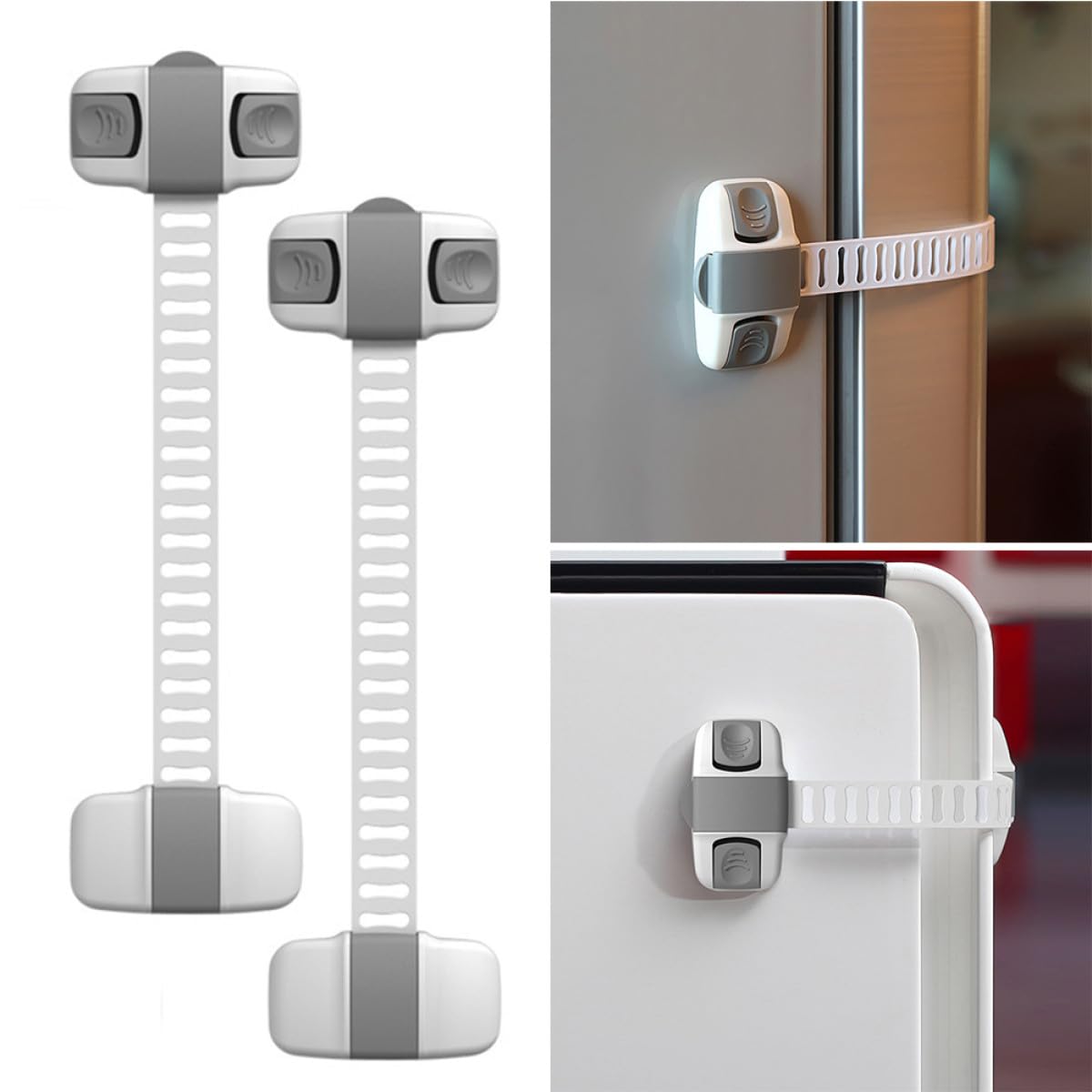 NOLITOY Cerradura de Seguridad Protección Infantil Segura para Niños Multifunción en Abs Plástico 8 Piezas en Forma de Galleta para Puertas de Electrodomésticos y Frigorífico