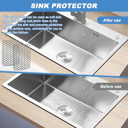Protector de fregadero de silicona 2 piezas 34.5x29.5x0.9 cm miniatura 5
