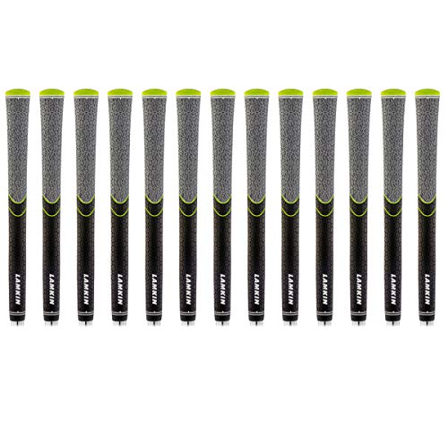 Lamkin ST +2 Hybrid Calibrate Midsize Golf Grips, 13 Piece Ribbed Reminder Golf Grip Pack, Black/Charcoal