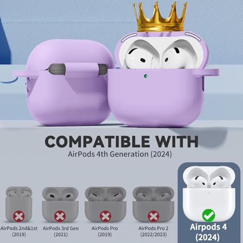 Image of Ljusmicker for AirPods 4 Case 2024 with Magnetic Lock,Purple