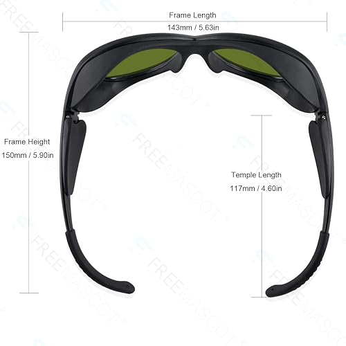 Miniatura 10 de FreeMascot Gafas de seguridad láser profesionales OD 8+ 190nm-450nm800nm-1100nm de longitud de onda