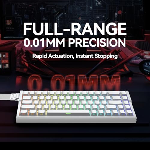 Image of IROK MG68 Rapid Trigger Full Aluminum Alloy Body Magnetic Switch Keyboard, 65% TKL Hot Swapped High Refresh Rate RGB Programmable, Low Latency Wired Gaming Keyboard for Win /Mac Gamer(White)