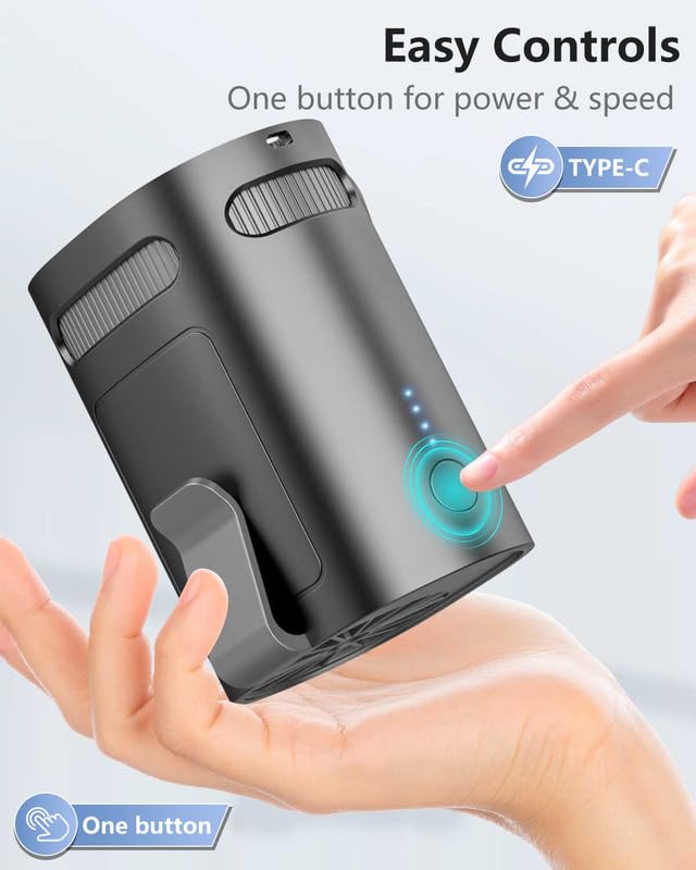 Image of Portable Waist Fan Rechargeable Quiet-Small Light Weight Personal Fans Battery Operated Ac,Cool Clip Fan Under Shirt Clothes Waistband Belt Buckle Pant Pocket for Construction Worker Blue Collar Men