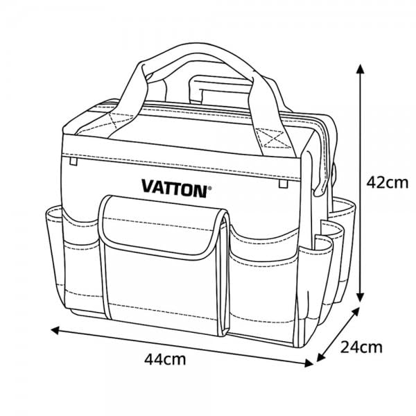 Bilake Maleta Portaherramientas Vatton 44cm con Ruedas y Asa Trolley