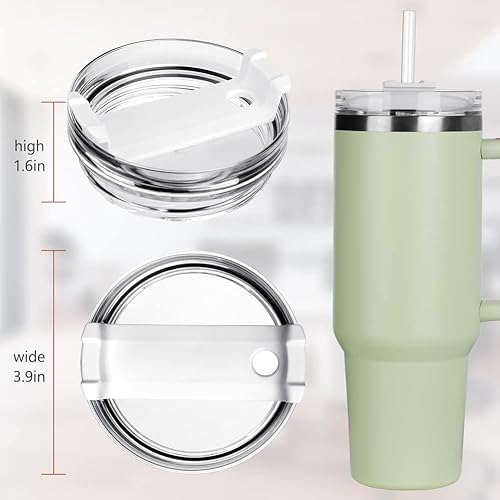 Miniatura 2 de AUAUY 4 popotes de repuesto de acero inoxidable para vaso Stanley de 40 onzas, popotes reutilizables compatibles con vaso de viaje Stanley Adventure
