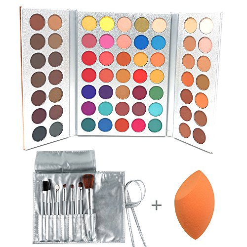 Beauty Glazed 63 Colors Eyeshadow Professional Makeup 63 Colors EyeShadow Palette Powder With Profession Makeup Brushes Set and Powder Blender Gorgeous Me Cosmetics Perfect Color Eye Shadow Tray Set