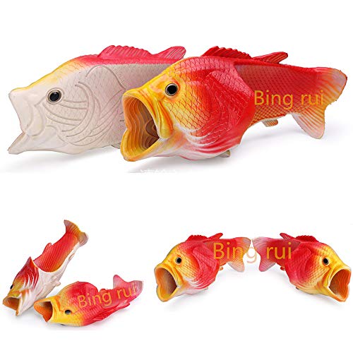 Image of BING RUI CO Fish Slippers Beach Shoes Non-Slip Sandals Creative Bass Slippers Men and Women Casual Shoe