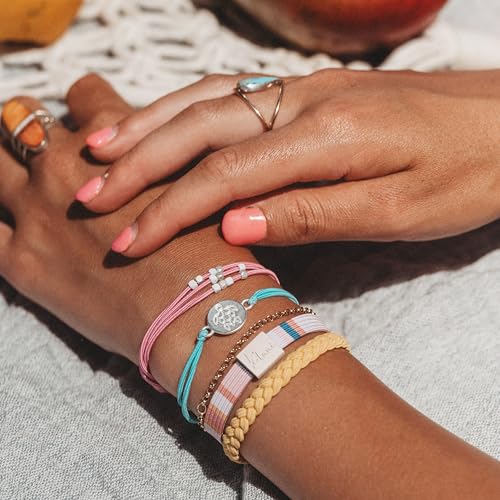 K'lani Hair Tie Bracelets for Women - Elastic Hair Bands That Double as Stylish Jewelry - Embrace - Medium