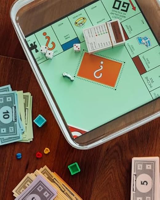 Board Game Storage,Extra Large Clear Hard Shell Case with Zipper, 3 Packs Board Game Organizer and Storage for Games Puzzle Magazine A4 Paper Craft Hobby Art Supplies