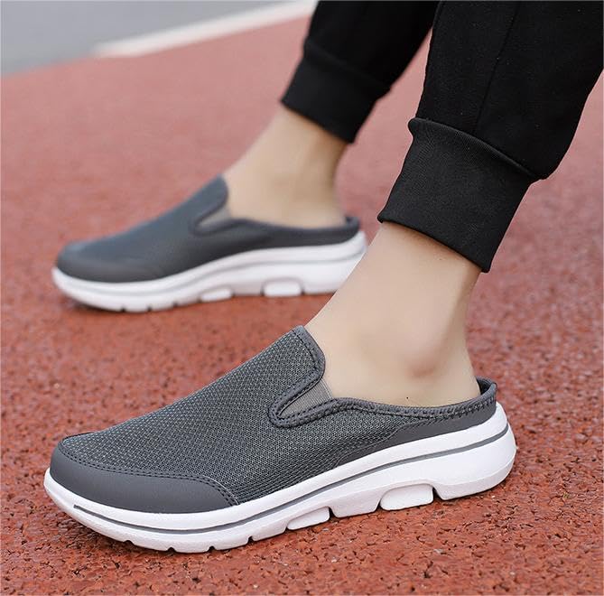 RZDYSQ Meaboots Men's Comfort Breathable Support Sports Sandals, Meaboots Men's Comfortable Orthopedic Slip-On Sneakers (Black,US-11)(Grey,8.5)2