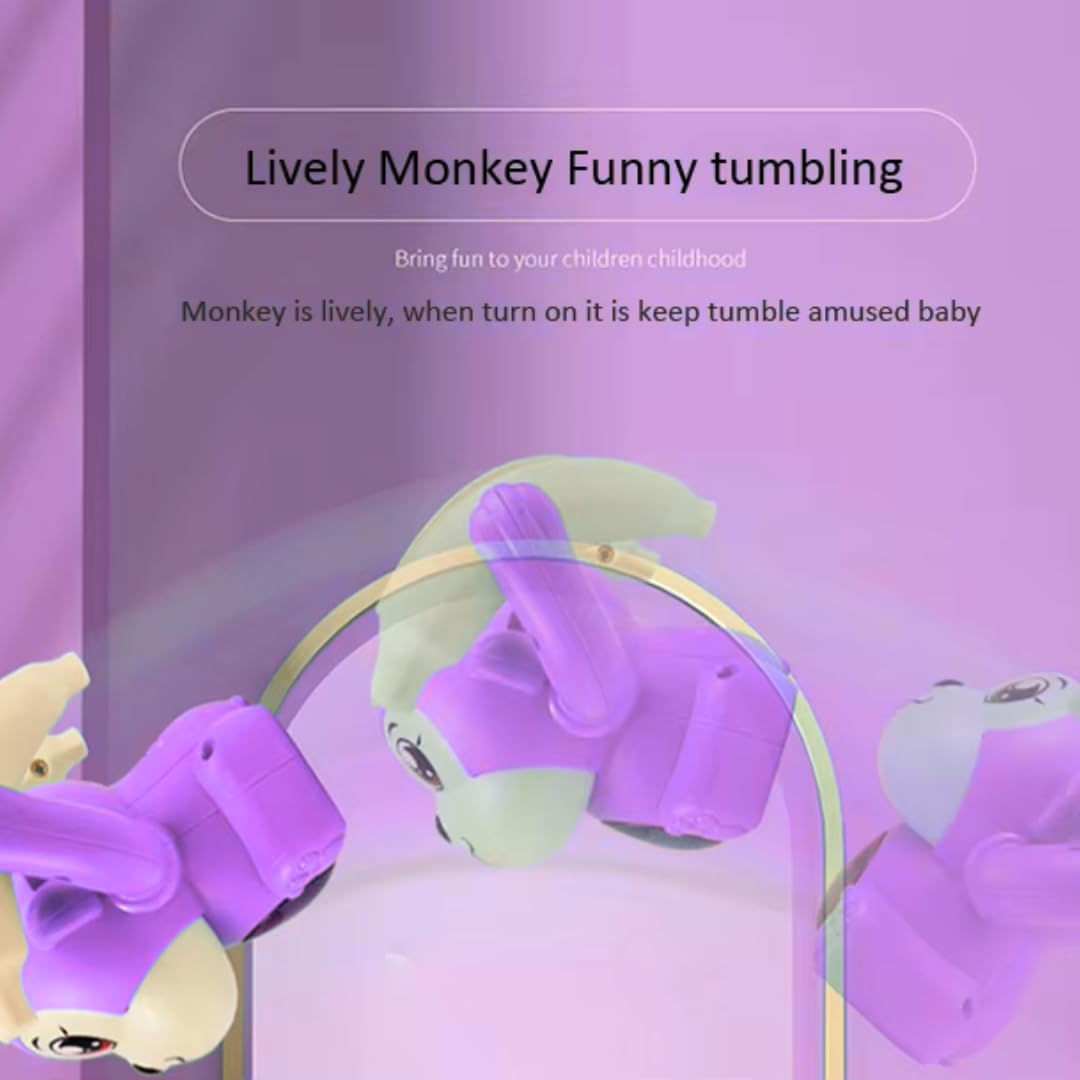 Storio Dancing Monkey Musical Toy for Kids | Spinning Tumble Doll with Lights, Music & Voice Sensor | Rolling Musical Toy with Sound Effects for Babies & Toddlers | Fun Gift for Boys & Girls - Image 5 thumbnail