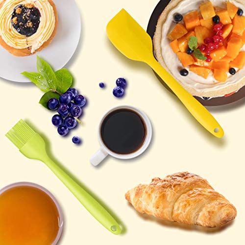 9 Piece Silicone Spatula Set - 446°F Heat Resistant Rubber Spatula .Kitchen Spatulas.Plastic Spatula. for Cooking, Baking, Mixing. Nonstick Cookware friendly. BPA-Free,Dishwasher Safe (Mixed Colors)